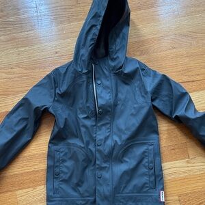 Hunter Raincoat Kids Charcoal sz 9-10 Unisex Hooded Jacket